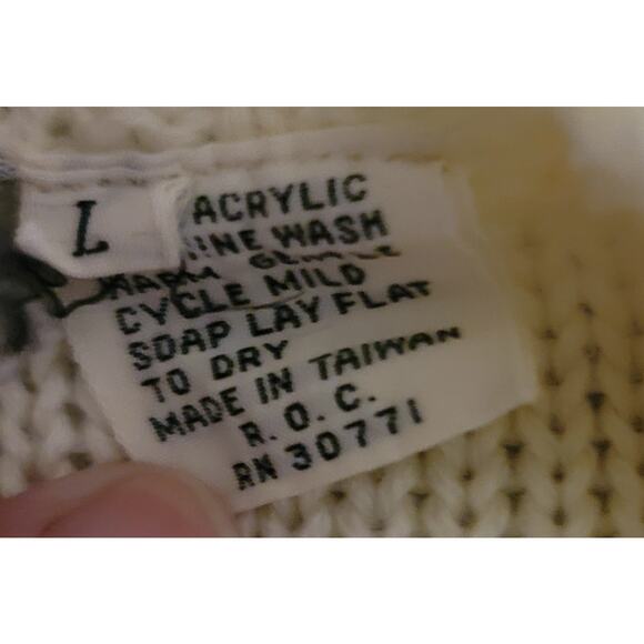 VTG Pronto Cream Cable Knit Women's Sweater Large LIttle Pastel Knit Designs - Picture 4 of 5